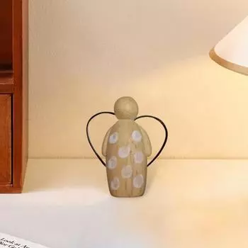 Ангел-хранитель в коробке для особенного друга, деревянная фигурка ангела ручной работы с проволочными крыльями, открытка с эмоциональной поддержкой, настольная статуэтка ангела для каминного столика 1pc