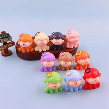 Ангел Лилит однотонный мини-украшение милый креативный мультяшный смоляной настольный маленький орнамент бежевый