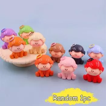 Ангел Лилит однотонный мини-украшение случайный 1 шт милый креативный мультяшный смоляной настольный маленький орнамент one size разноцветный