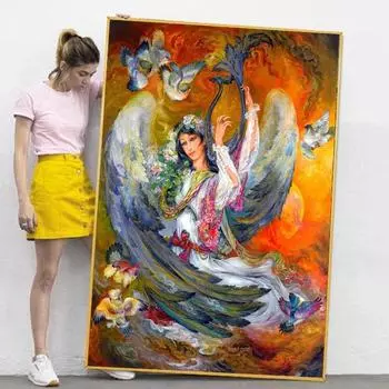 Ангел Махмуда Фаршяна Холст Картина Настенное Искусство Персидское Ретро Искусство Плакаты Печать Для Спальни Гостиная Домашний Декор Эстетика Без Рамки 21*30cm