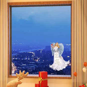 Ангел Наклейка На Стену Наклейка Рождественское Искусство Фреска Фон Изголовье Водонепроницаемый Окно Ванной Комнаты Клеится with Red Bird
