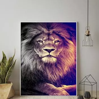 АНГЕЛ Настенное искусство Печать на холсте Холст Животное черный фон Картина Декоративная картина Обои Декор для гостиной Постер фильма 21x30cm No Framed