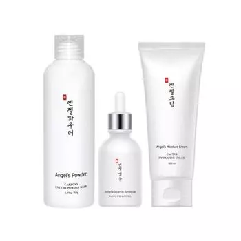 Angel powder 150g + Vitamin ampoule 30ml + Moisture cream 100ml 3 types (1 set)
