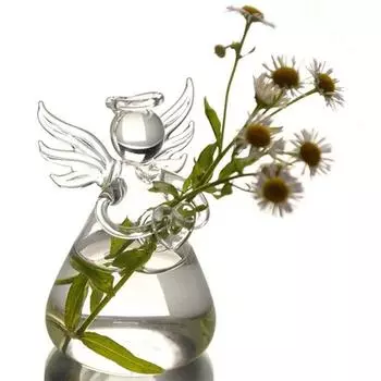 Angel Shape Hydroponic Container DIY Plant Wall Mounted Vase Flower Arrangement L