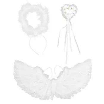 Ангельское крыло белого цвета для детей и взрослых, перо, крыло, повязка на голову, костюм для рождественской вечеринки на Хэллоуин