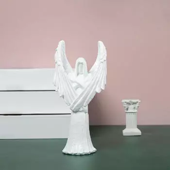 Статуя ангела, декоративная скульптура, украшение для стола, статуэтка из смолы для гостиной отеля чёрный
