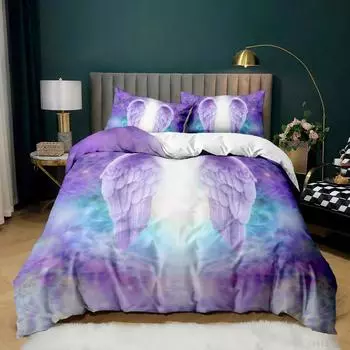 Angel Wings 3d Digital Printing Quilt Cover Three-piece Bedding 135 * 200 (two-piece set)