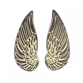 Angel Wings Design Пара латунных дверных ручек 25,4 см, латунные ручки главной двери, стандартные, 2 шт. в упаковке