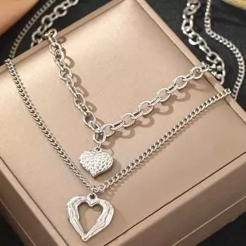 Angel wings heart necklace women s jewelry золотой