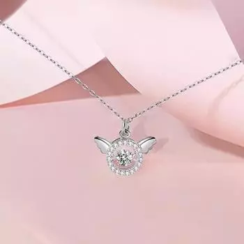 Ожерелье с крыльями ангела, женское, легкое, роскошное, темпераментное, фея, порхающая, геометрическая, циркониевая подвеска, ювелирное изделие, цепочка из нержавеющей стали для ключицы