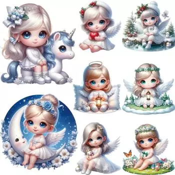 Ангелы Одежда Аппликация Наклейки Одежда Наклейки Parches Ropa Футболки Толстовки Diy Термопресс Аппликация Термонаклейки