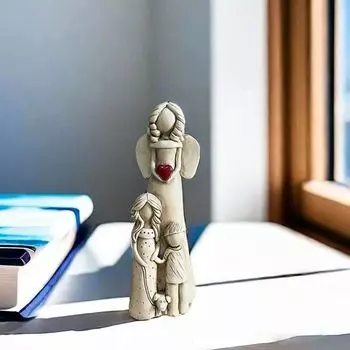 Ангелы ручной работы из смолы Статуэтка Уникальная садовая Статуэтка Родитель-ребенок Семейные фигурки ангелов Сад style A