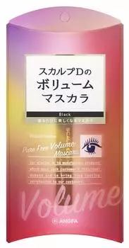 ANGFA Scalp D Beaute Volume Mascara Черная пушистая тушь для ресниц, удаляет объем горячей водой, завивает, держит вверх, разделяет, завивает, 6 г [Ресницы