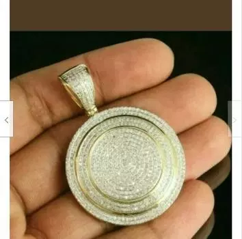 Anglang Круглый Золотой Цвет Кубический Цирконий Подвеска Вечеринка Свадебное Ожерелье Для Унисекс Подвеска Свадебный Шарм Помолвка Ювелирные Изделия серебряный