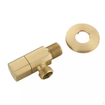 Angle Stop Valve Faucet Bathroom Diverter Straight for Washing Machine gold 1 outlet