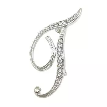 Английская буква брошь с цветком на груди из сплава с бриллиантами, наполненными водой, булавка для аксессуара одежды One Size белый