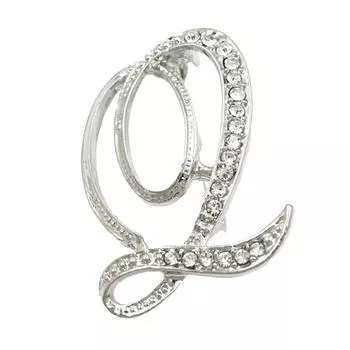 Английская буква брошь с цветком на груди из сплава с бриллиантами, наполненными водой, булавка для аксессуара одежды One Size белый