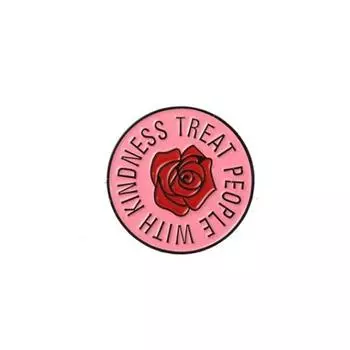 Английская буква «Относись к людям с добротой», значок, брошь, булавка, одежда, шарф, украшения розовый