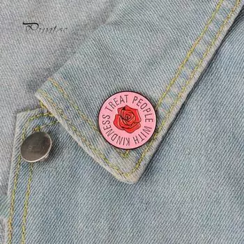 Английская буква «Относись к людям с добротой», значок, брошь, булавка, одежда, шарф, украшения