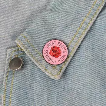 Английская буква «Относись к людям с добротой», значок, брошь, булавка, одежда, шарф, украшения