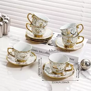 Английская керамическая кофейная чашка Пномпень кофейная чашка блюдце набор бытовой послеобеденный чай роскошная чашка чайный сервиз 80lm