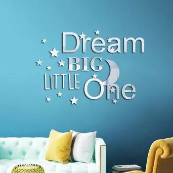 Английская монограмма Dream big акриловая наклейка на зеркало трехмерная самоклеящаяся наклейка на зеркало своими руками