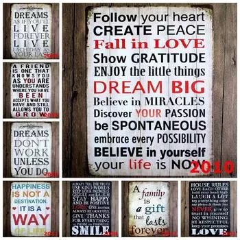 Английская поэзия Большая жестяная картина 30 * 40 Украшение стен Кофейный отель Ресторан Украшение