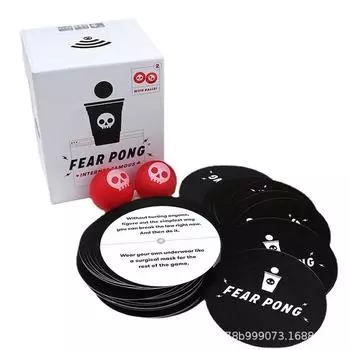 Английская версия Fear Pong Fear Table Tennis Adult Party Card Party Drinking Board Game Card Game белый