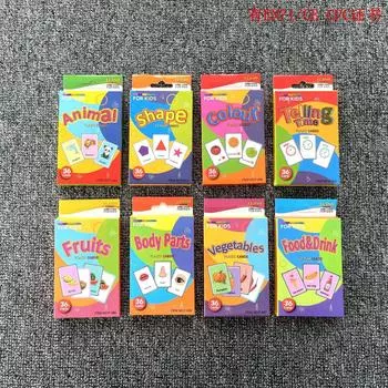 Английская версия Раннее детское образование 8 видов детской еды Овощи и фрукты Карточки для изучения английского языка Обучающие карточки Subtraction