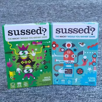Английская версия Sussed Reasoning Game, Quirky Choice Game, Карточная игра, Настольная игра для вечеринок синий