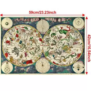 Английская винтажная карта, настенный фон из ткани, настенный декор, домашний декор, кабинет, географические инструменты, инструменты для туризма/образования 594*420mm/Canvas