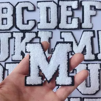 Английские буквы алфавита полотенце вышитые нашивки для детской одежды сумки джинсы пришить аксессуары DIY имя патч аппликация A белый