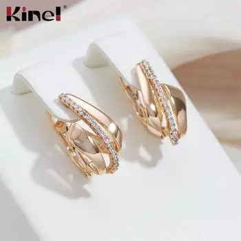 Английские серьги Kinel для женщин с кубическим цирконом, повседневные украшения
