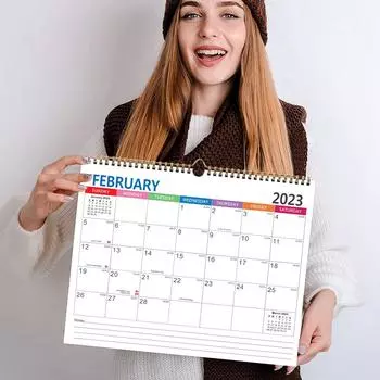 Английский календарь на 2023 год, новогодний подарок, календарь с двойной катушкой, ветровой календарь белый