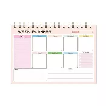 Английский Повестка дня Книга Список дел A5 Спиральные блокноты Портативный еженедельный планировщик Школа One Size