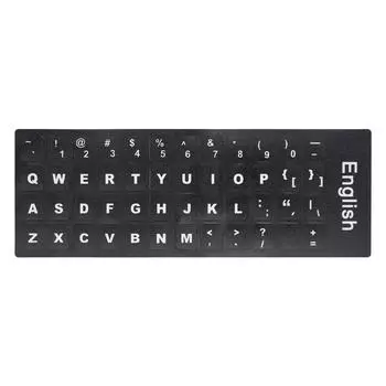 Английский QWERTY Ersatz Tastatur Aufkleber mit gro?en Buchstaben для ноутбука белый/чёрный