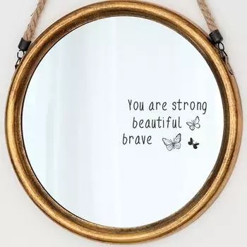 Английский слоган Бабочка Ванная комната Зеркало для ванной комнаты Украшение Декоративные наклейки 12*16cm/fun-a001