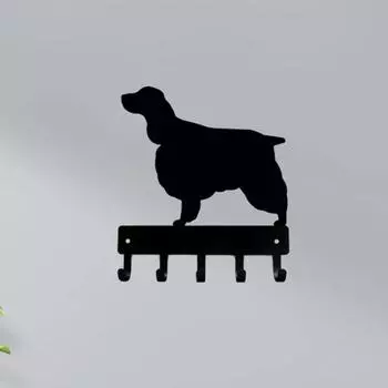 Английский спрингер-спаниель - вешалка для ключей и поводка для собак в прихожей, украшение для дома, двенадцатидюймовая настенная живопись с изображением собаки чёрный