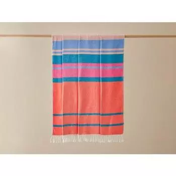 Английское домашнее новогоднее яркое блестящее хлопковое одинарное одеяло оранжевого цвета