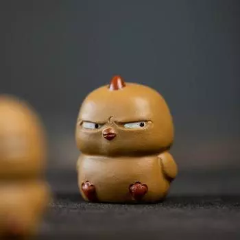 Angry Chicken Tea Pet Фиолетовая глиняная фигурка птицы ручной работы Чайные аксессуары Кунг-фу
