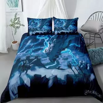 Angry Chinese Dragon Duvet Cover Set EU Single Double King US Twin Full Queen Size Bedclothes 140x210cm
