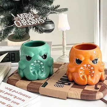 Angry Octopus Mug with Niche Design, Funny Ceramic Cup, Couple s Best Friend Giving Birthday Gifts To Men and Women 500ML