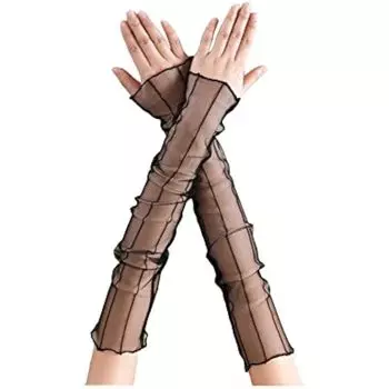 Aniler женские кружевные прозрачные длинные сетчатые тюлевые рукава без пальцев до локтя, костюм для косплея, вечерние перчатки с манжетами One Size