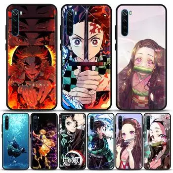 Анимационный чехол для телефона Girl Anime Demon killer для Redmi Note 10 11 11S 11E 7 8 8T 9 9S 9T Pro Plus 4G 5G, черный мягкий чехол Redmi Note 7