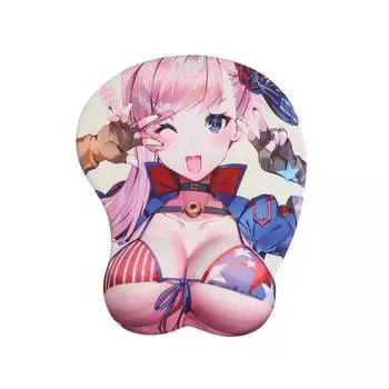 Анимационный игровой периферийный сексуальный 3D коврик для мыши, подставка для запястья, защита для клавиатуры, милый настольный коврик для мужчин розовый/синий