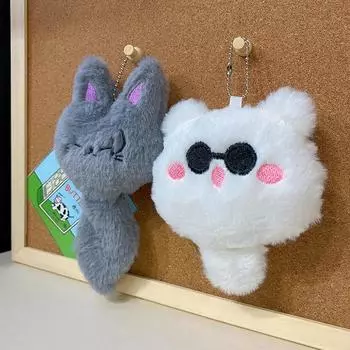 Анимация Периферийные плюшевые куклы Милая подвеска Пара Вышитая плюшевая кукла Куклы Игрушки для снятия стресса Подарочные игрушки на день рождения Фигурки серый