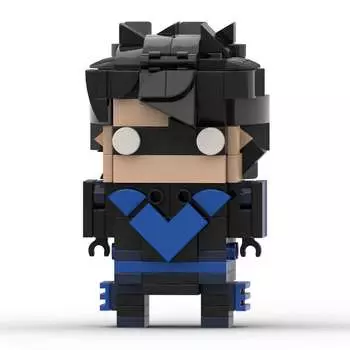 Анимация Персонаж Модель Nightwing MOC Brickhead Building Block Модель Строительная игрушка Подарок