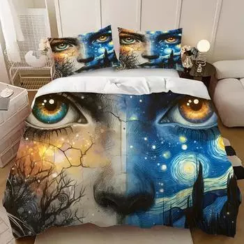 Анимация Серия Красота Постельное белье Трехпредметное Цифровая печать Домашний текстиль Одеяло 135cm * 200cm (three-piece set)
