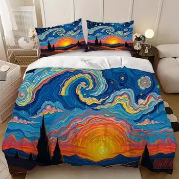 Анимация Серия Красота Постельное белье Трехпредметное Цифровая печать Домашний текстиль Одеяло 135cm * 200cm (three-piece set)