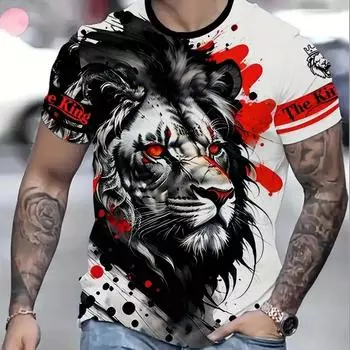 Animal 3d Print T-Shirts For Men Retro Men s T-Shirt Street Fashion Short Sleeve Top Casual Oversized T-Shirts Men Clothing Tees S